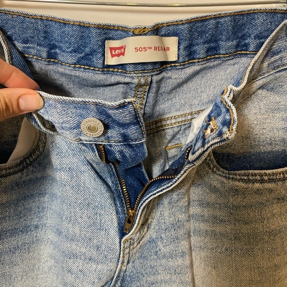 Kids Levi 505 Regular Light Wash Mom Jeans size 16 28 by 28 - Picture 5 of 16